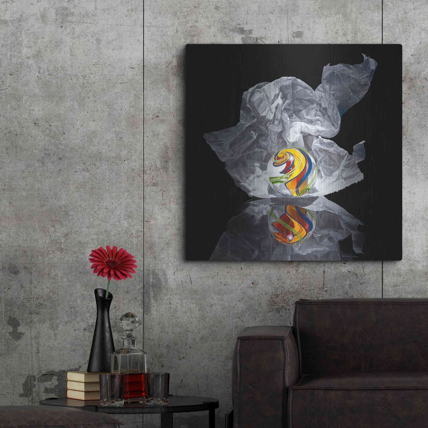 Luxe Metal Art 'Iceberg V' by Francois Chartier, Metal Wall Art,36x36