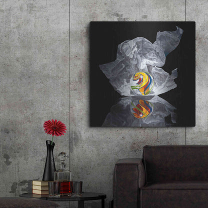 Luxe Metal Art 'Iceberg V' by Francois Chartier, Metal Wall Art,36x36