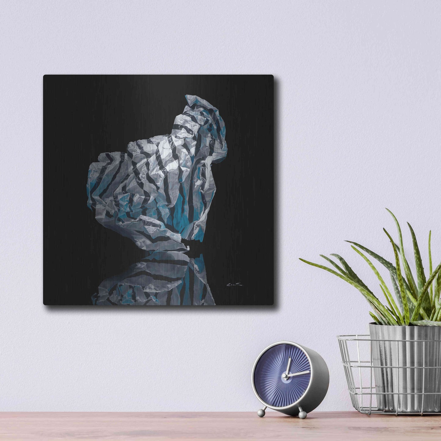 Luxe Metal Art 'Iceberg VI' by Francois Chartier, Metal Wall Art,12x12