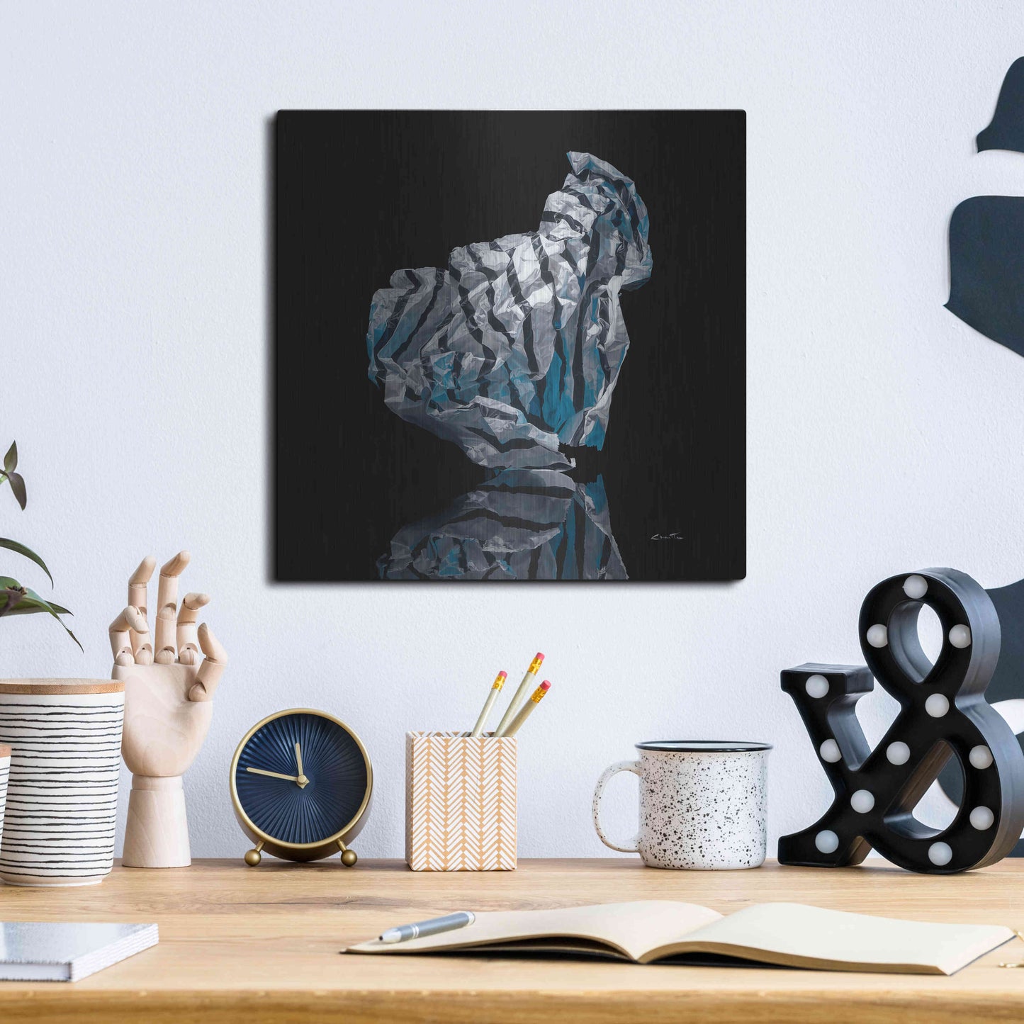 Luxe Metal Art 'Iceberg VI' by Francois Chartier, Metal Wall Art,12x12