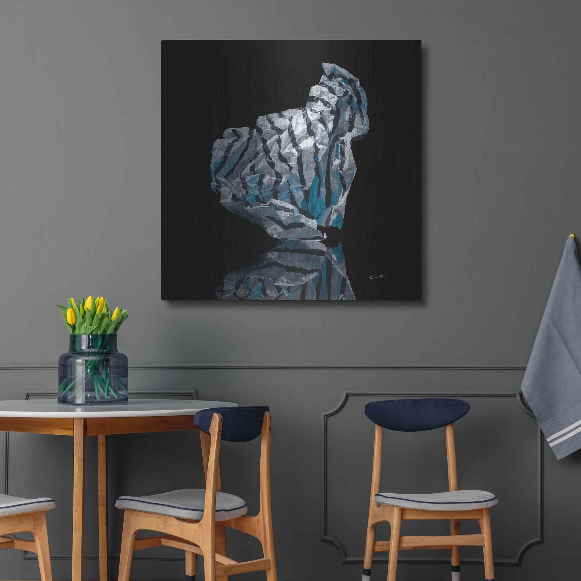 Luxe Metal Art 'Iceberg VI' by Francois Chartier, Metal Wall Art,36x36