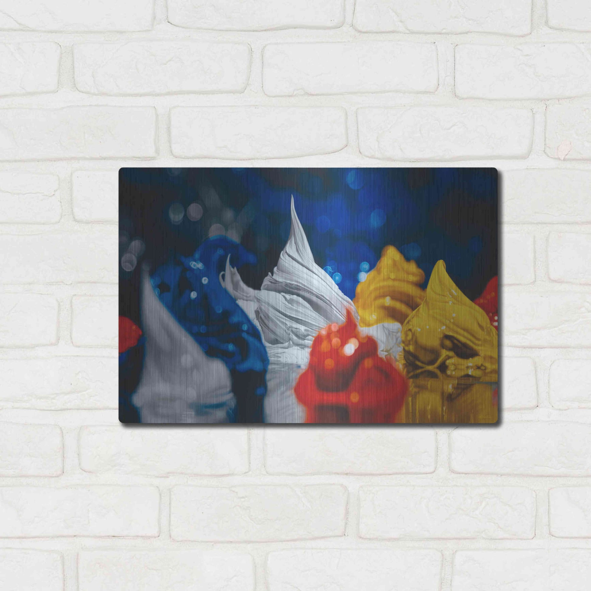 Luxe Metal Art 'Primary Color' by Francois Chartier, Metal Wall Art,16x12