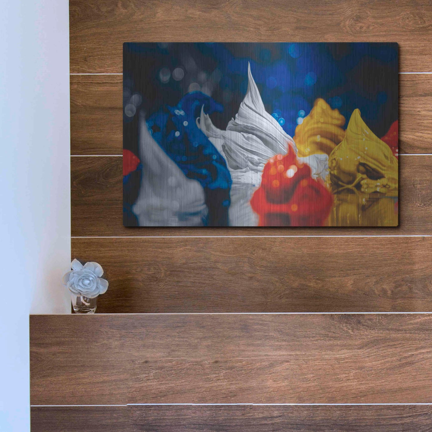 Luxe Metal Art 'Primary Color' by Francois Chartier, Metal Wall Art,16x12