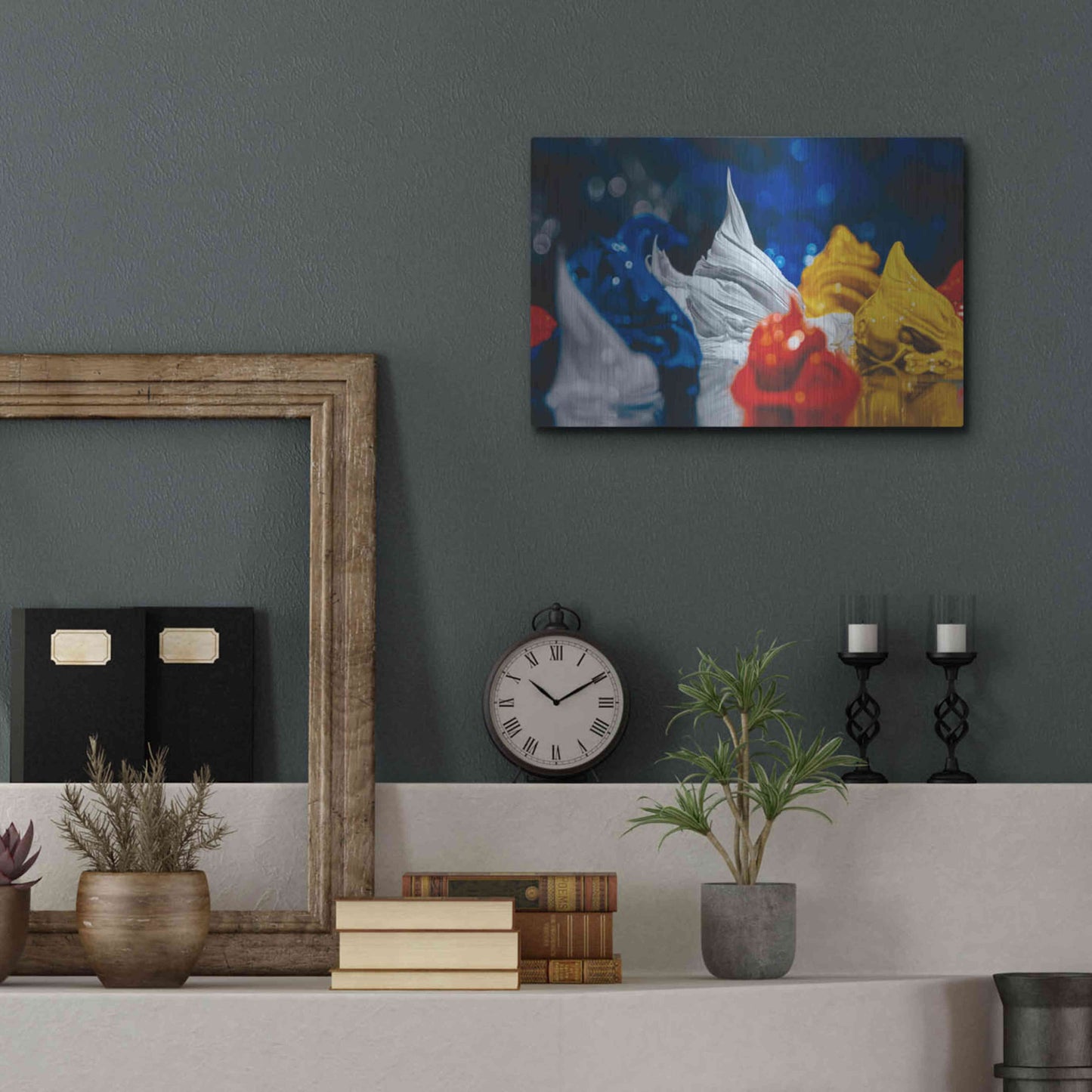 Luxe Metal Art 'Primary Color' by Francois Chartier, Metal Wall Art,16x12