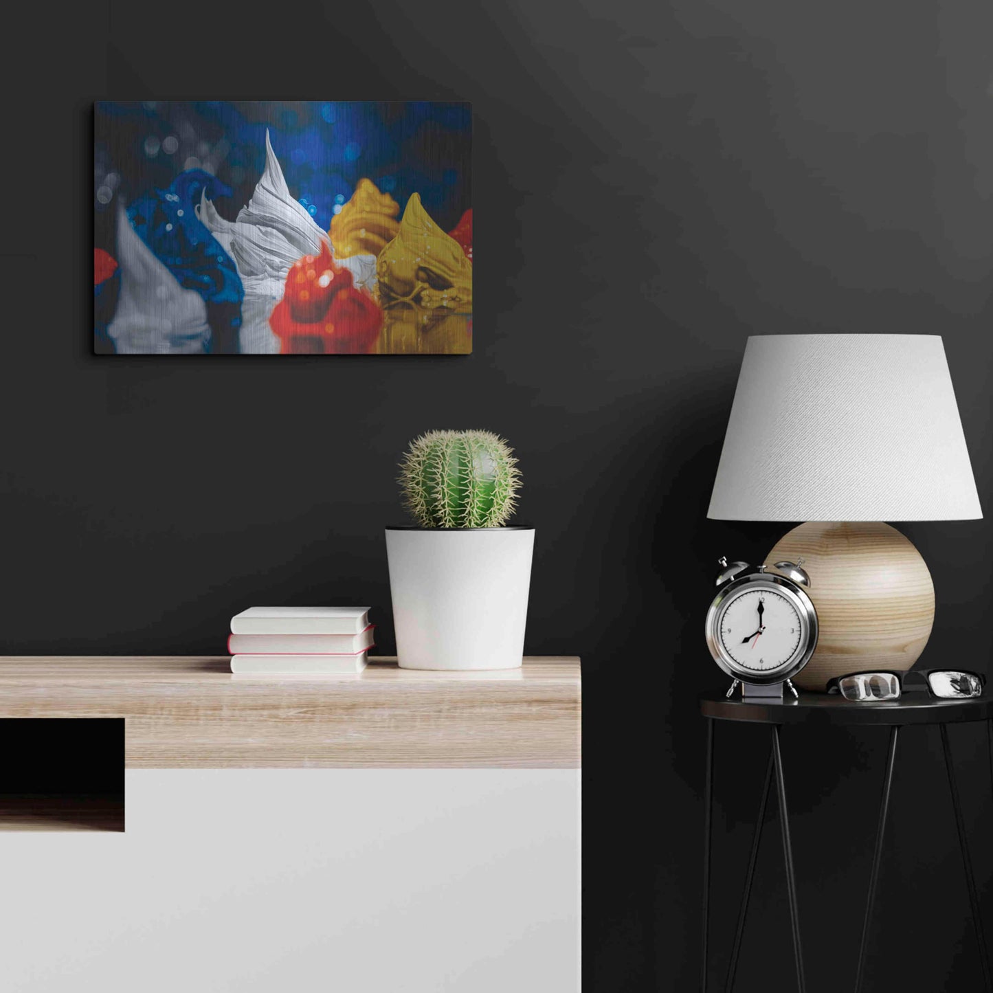 Luxe Metal Art 'Primary Color' by Francois Chartier, Metal Wall Art,24x16