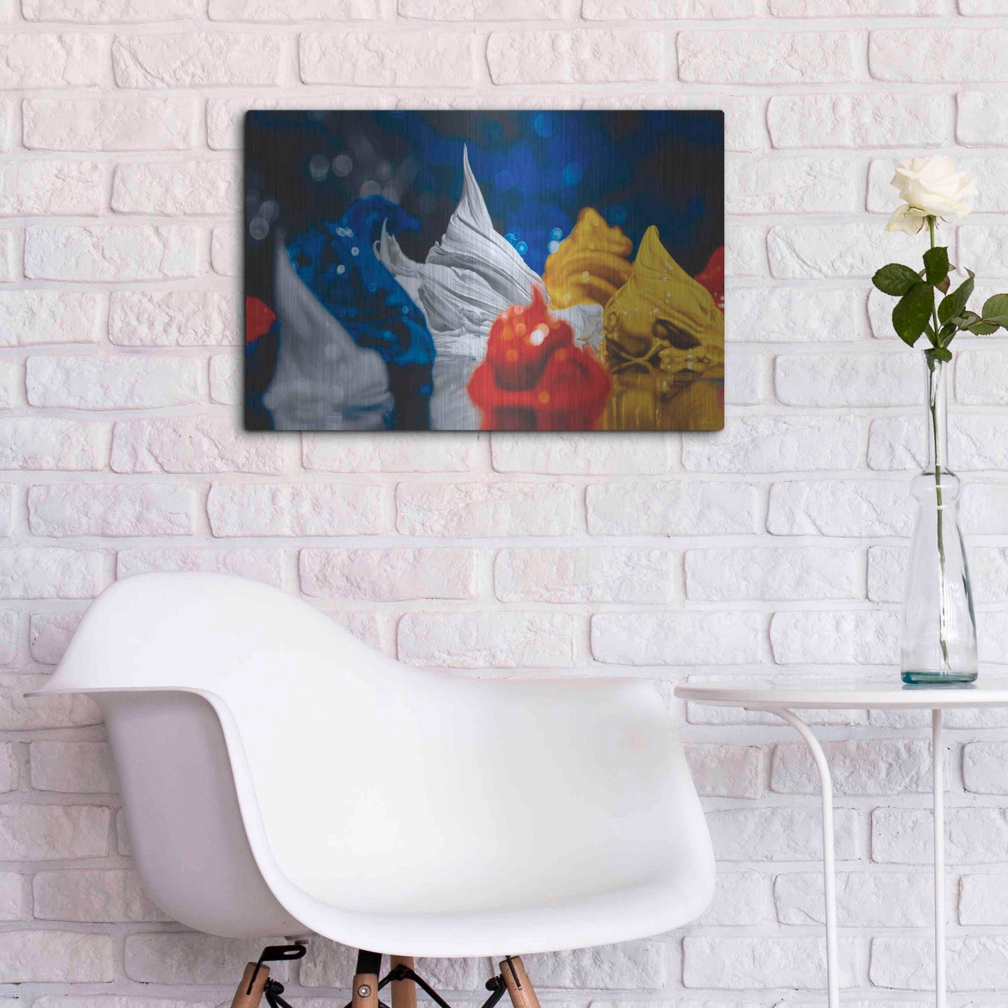 Luxe Metal Art 'Primary Color' by Francois Chartier, Metal Wall Art,24x16