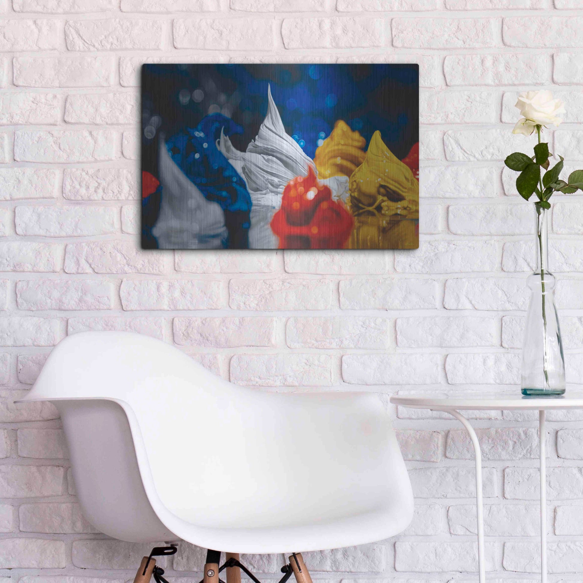 Luxe Metal Art 'Primary Color' by Francois Chartier, Metal Wall Art,24x16