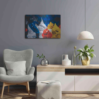 Luxe Metal Art 'Primary Color' by Francois Chartier, Metal Wall Art,24x16