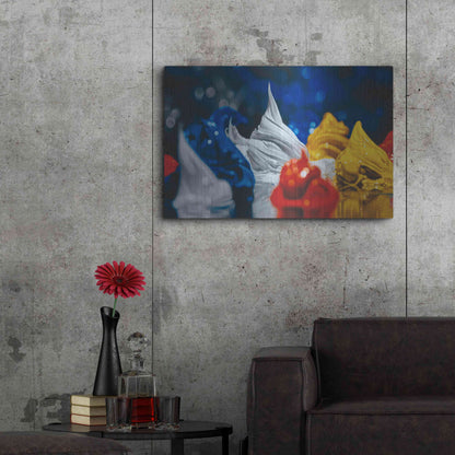 Luxe Metal Art 'Primary Color' by Francois Chartier, Metal Wall Art,36x24