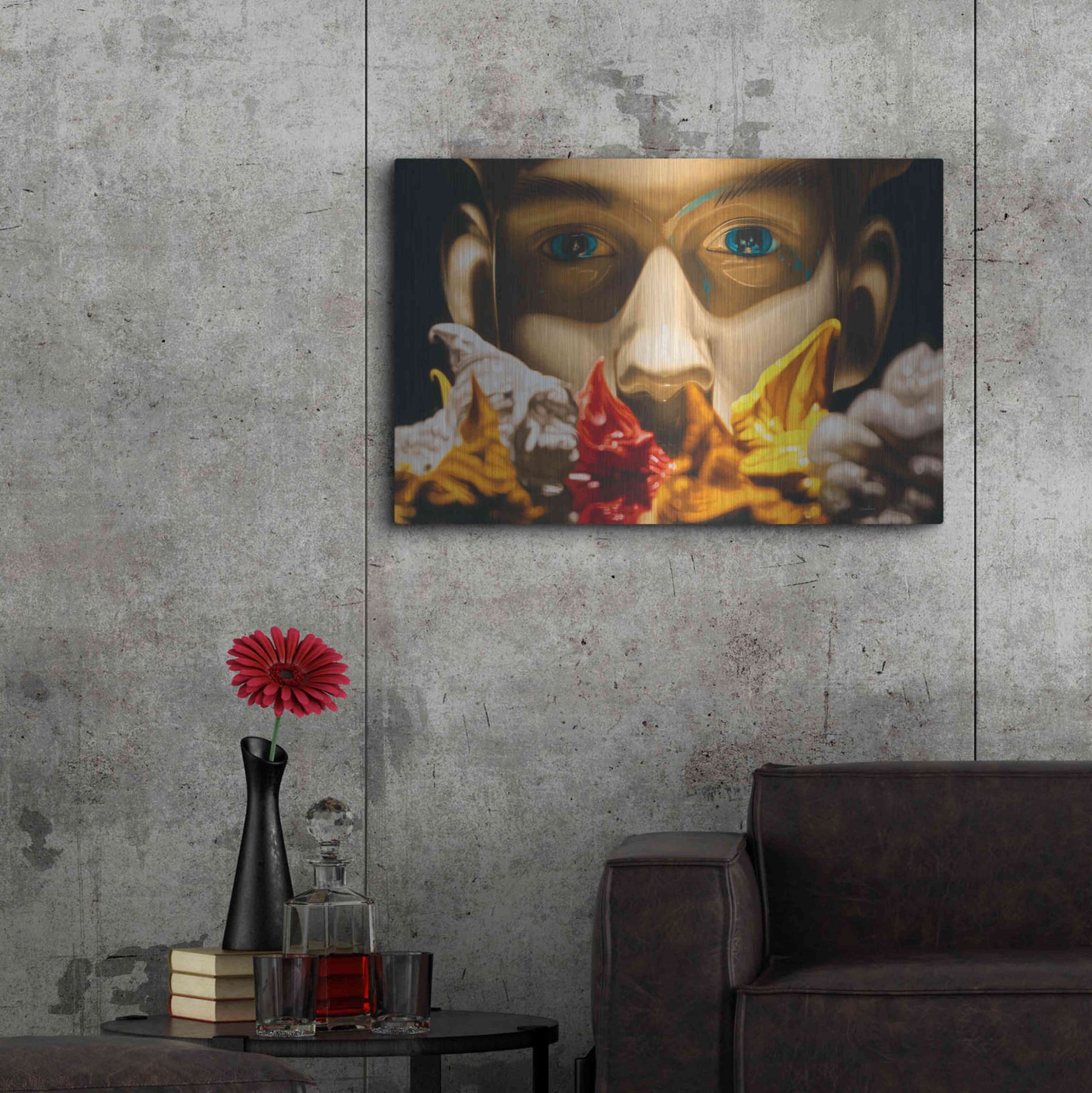 Luxe Metal Art 'True The Artist' by Francois Chartier, Metal Wall Art,36x24