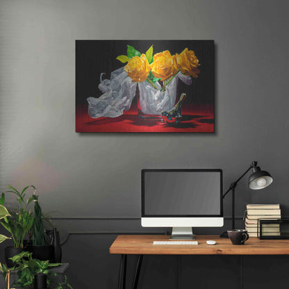 Luxe Metal Art 'Yellow Dream' by Francois Chartier, Metal Wall Art,36x24