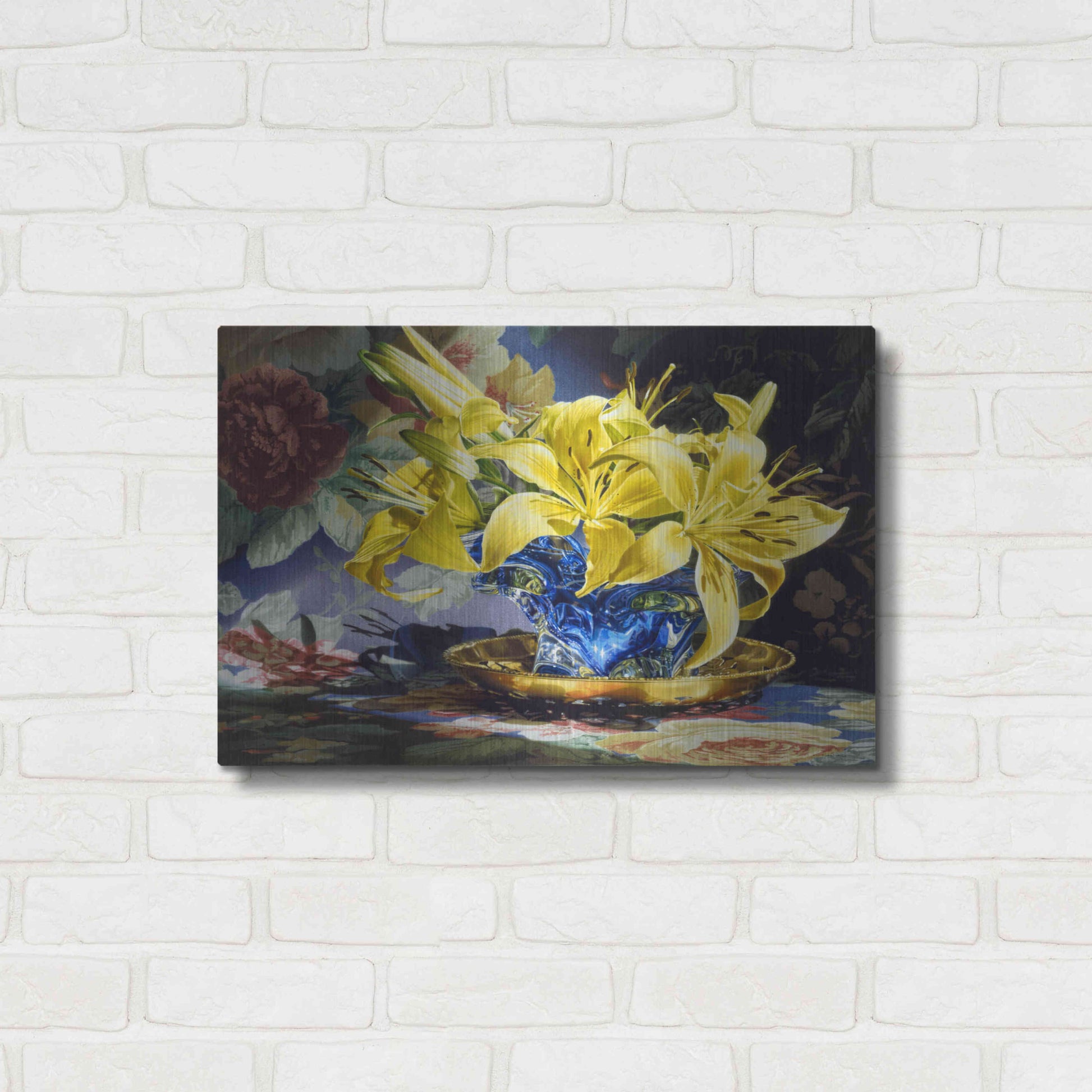 Luxe Metal Art 'Fire And Ice' by Francois Chartier, Metal Wall Art,24x16