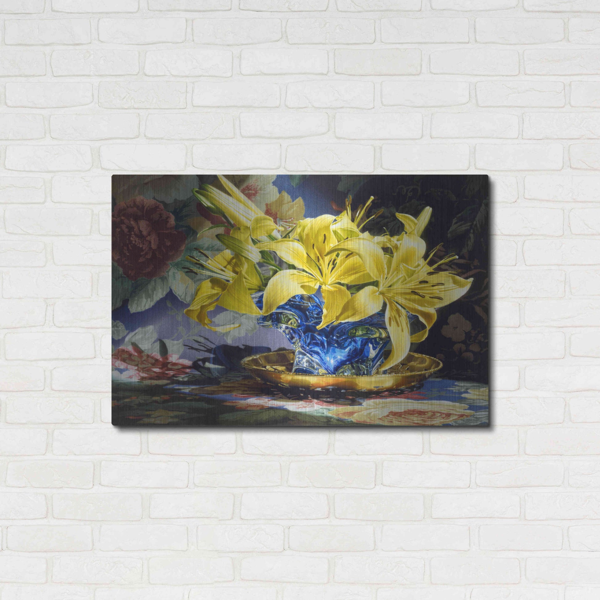 Luxe Metal Art 'Fire And Ice' by Francois Chartier, Metal Wall Art,36x24