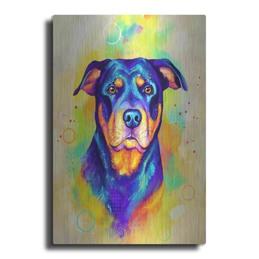 Luxe Metal Art 'Pop Art Rottweiler' by Furbaby Affiliates, Metal Wall Art