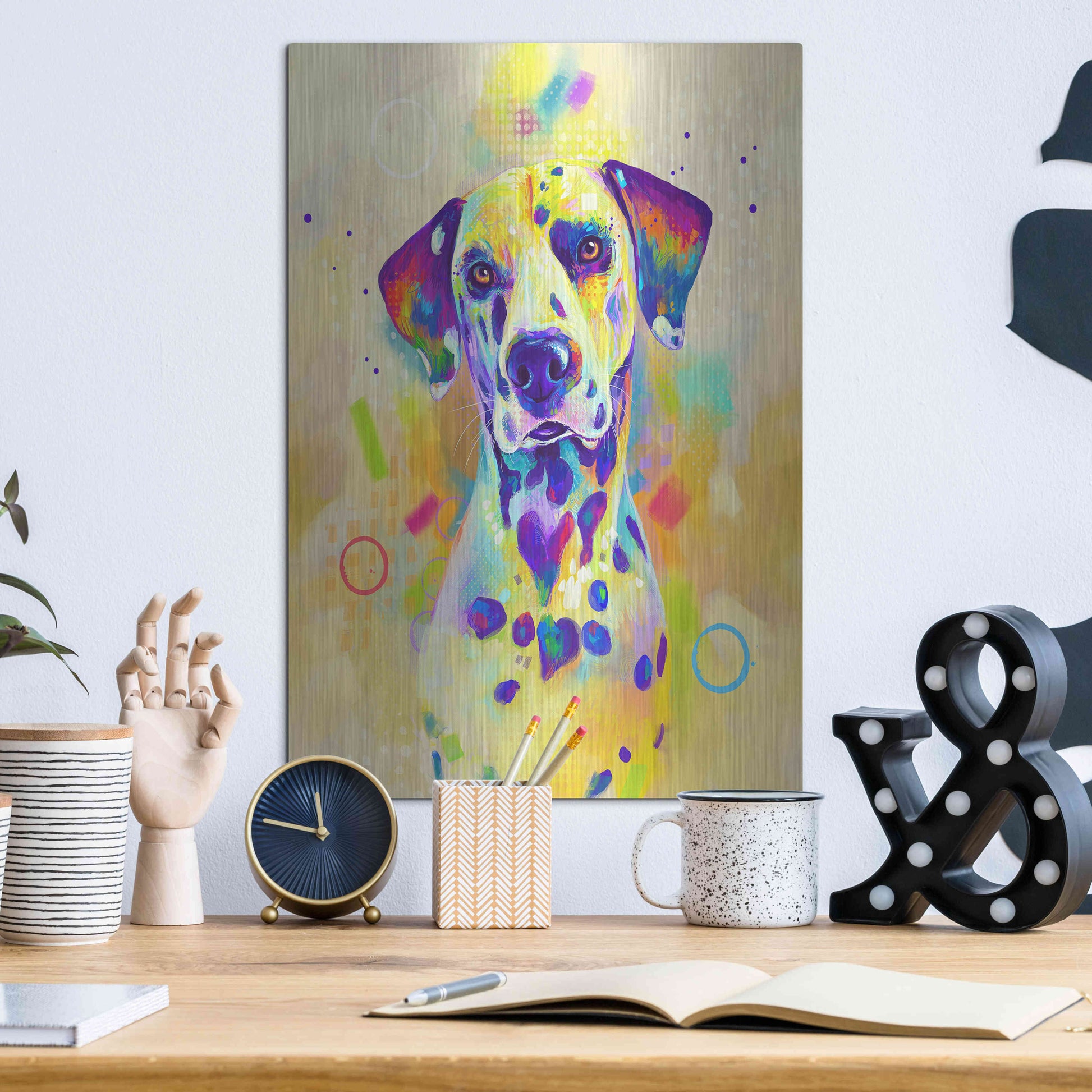 Luxe Metal Art 'Pop Art Romeo' by Furbaby Affiliates, Metal Wall Art,12x16