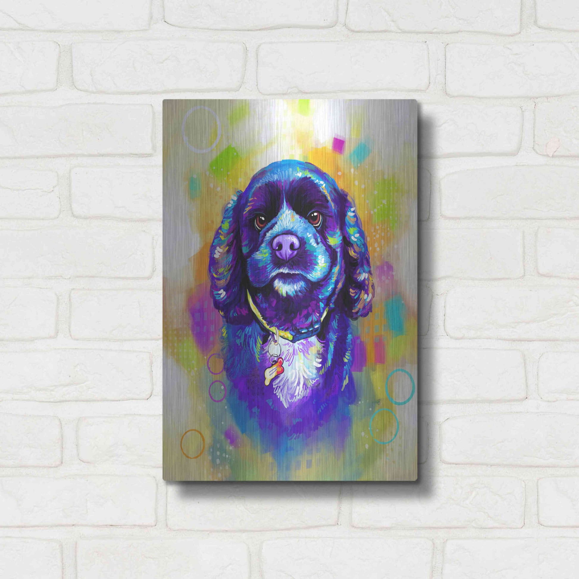 Luxe Metal Art 'Pop Art Cocker Spaniel' by Furbaby Affiliates, Metal Wall Art,12x16