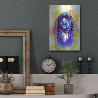 Luxe Metal Art 'Pop Art Cocker Spaniel' by Furbaby Affiliates, Metal Wall Art,12x16
