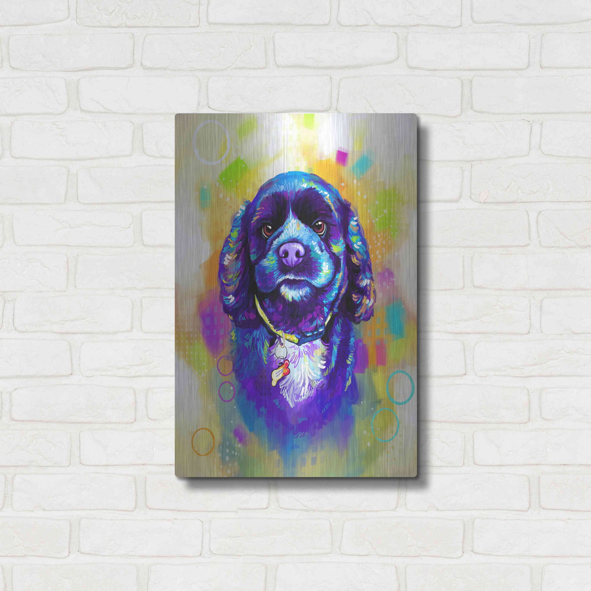 Luxe Metal Art 'Pop Art Cocker Spaniel' by Furbaby Affiliates, Metal Wall Art,16x24