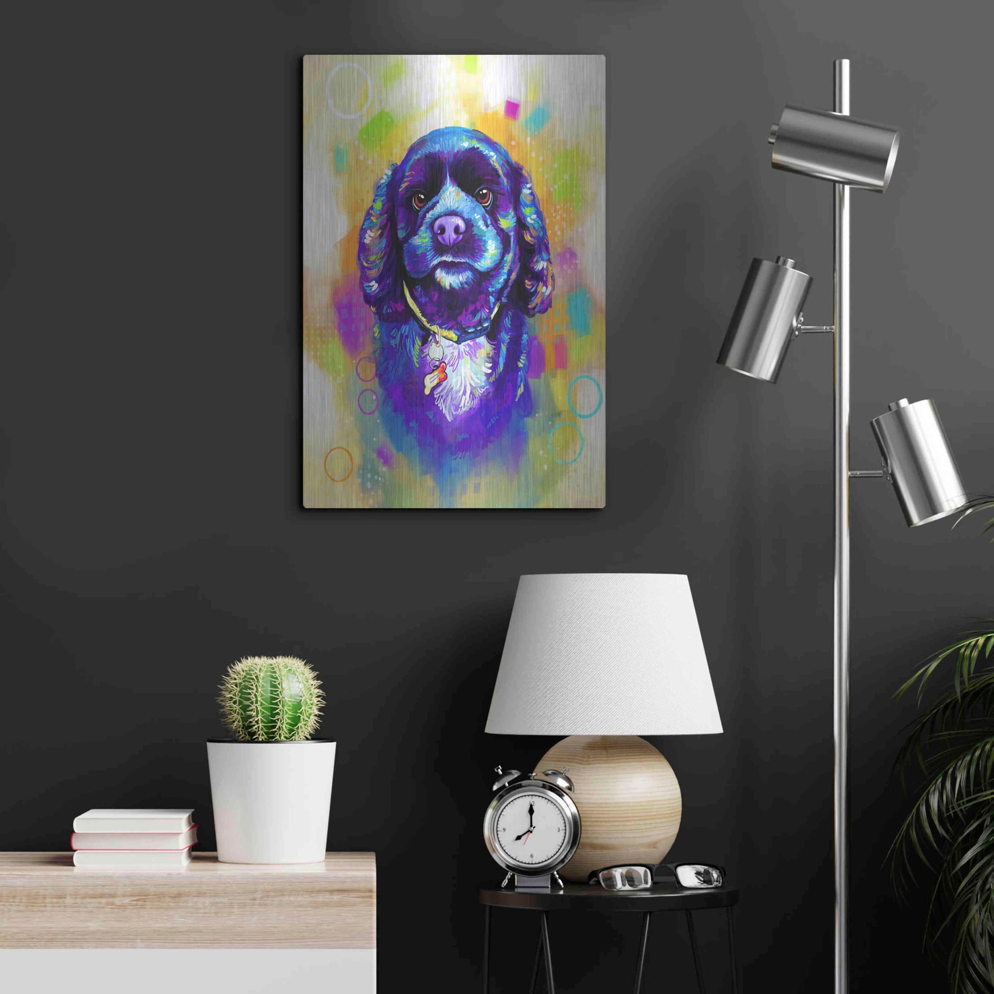 Luxe Metal Art 'Pop Art Cocker Spaniel' by Furbaby Affiliates, Metal Wall Art,16x24