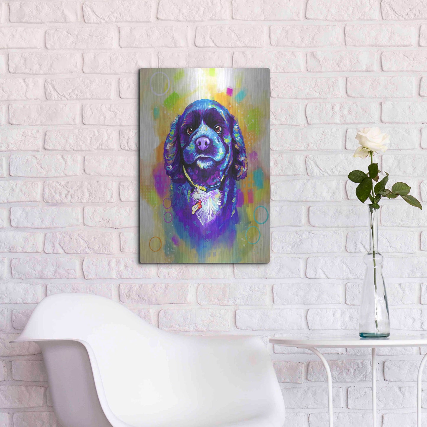 Luxe Metal Art 'Pop Art Cocker Spaniel' by Furbaby Affiliates, Metal Wall Art,16x24