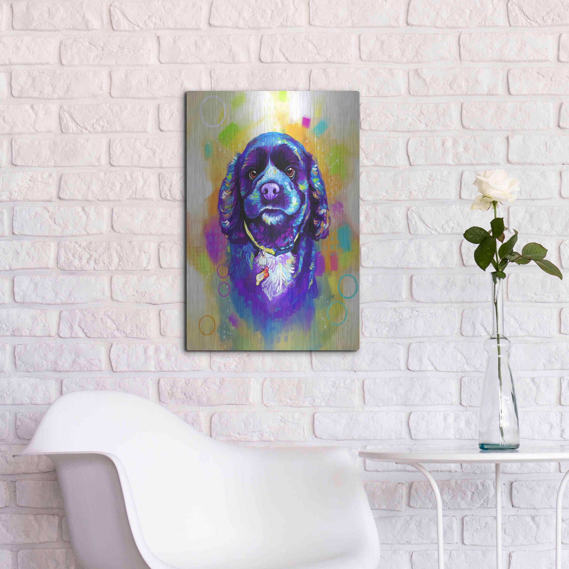 Luxe Metal Art 'Pop Art Cocker Spaniel' by Furbaby Affiliates, Metal Wall Art,16x24