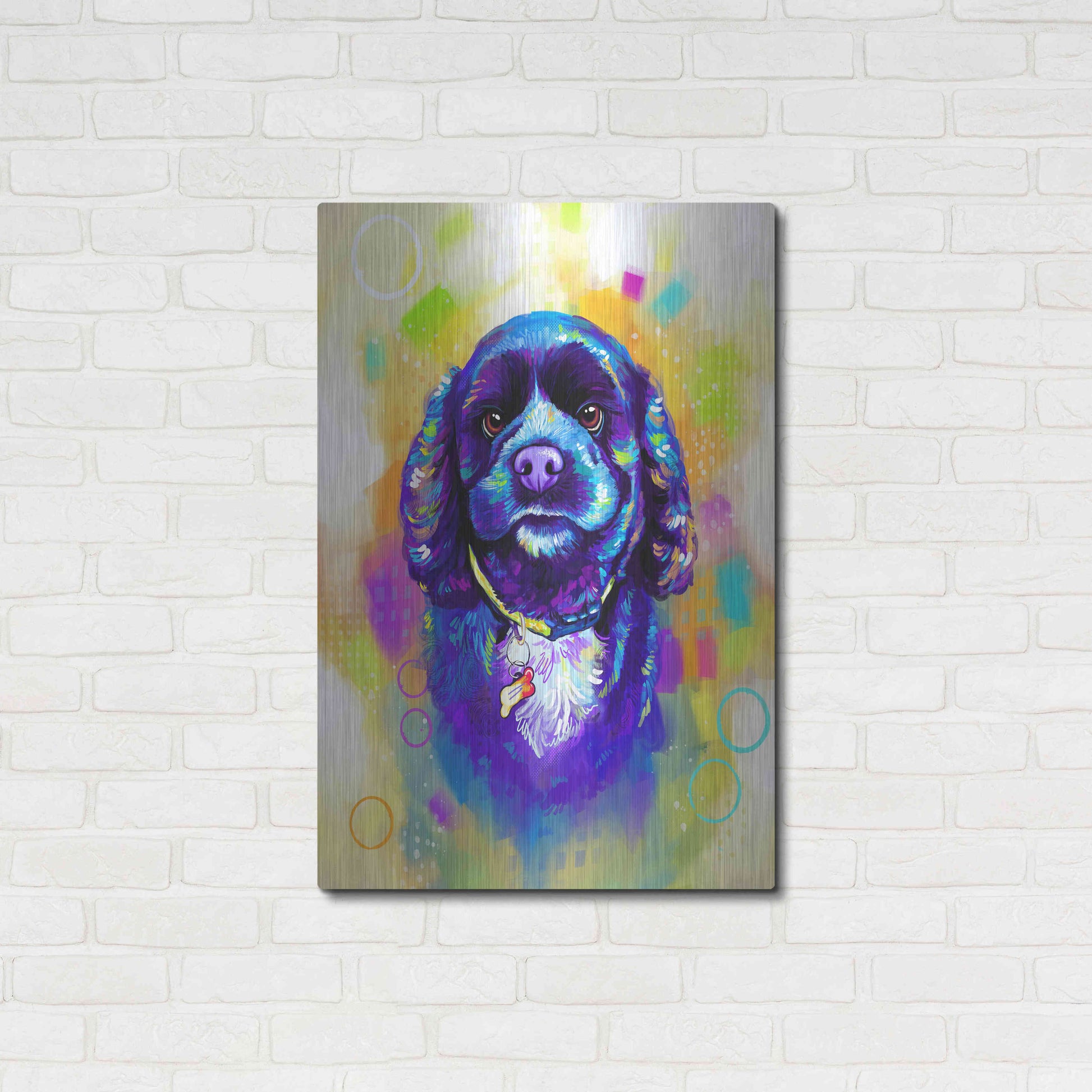 Luxe Metal Art 'Pop Art Cocker Spaniel' by Furbaby Affiliates, Metal Wall Art,24x36