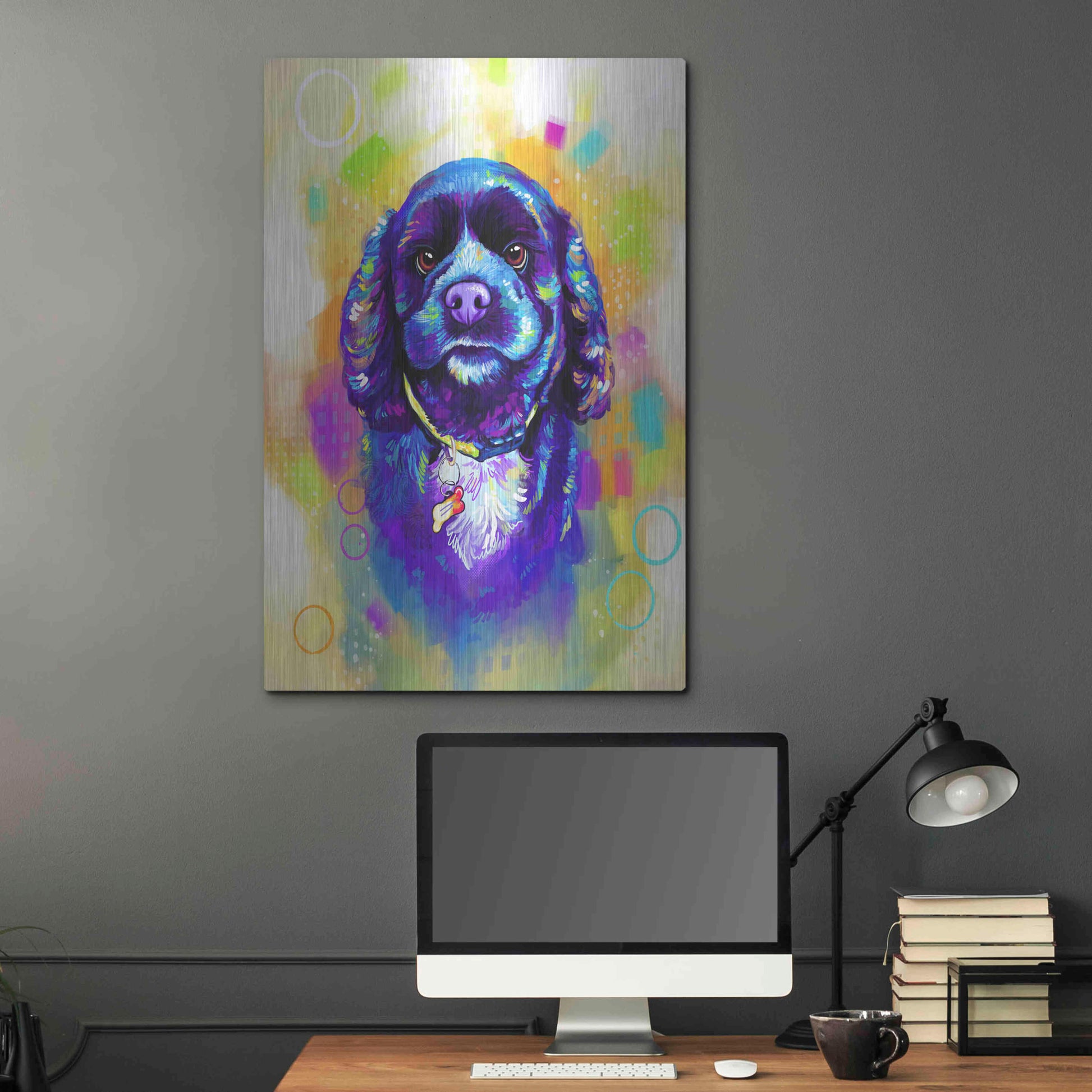 Luxe Metal Art 'Pop Art Cocker Spaniel' by Furbaby Affiliates, Metal Wall Art,24x36