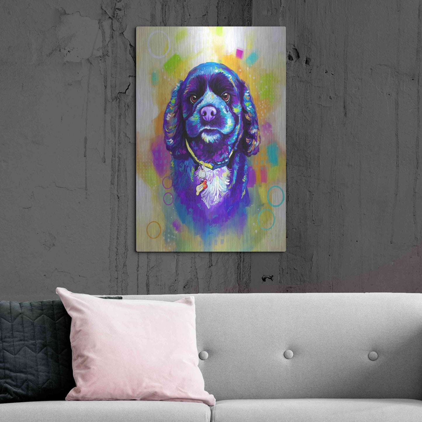 Luxe Metal Art 'Pop Art Cocker Spaniel' by Furbaby Affiliates, Metal Wall Art,24x36