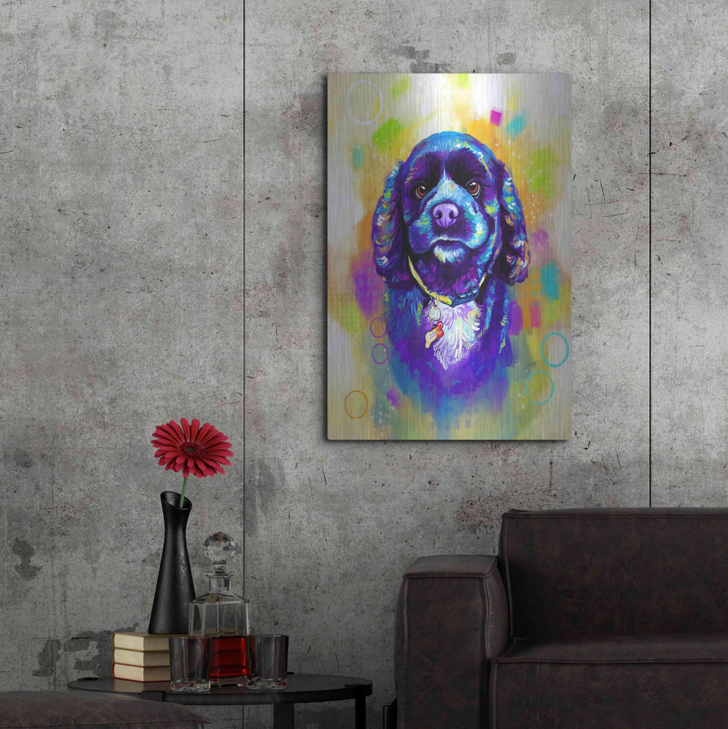 Luxe Metal Art 'Pop Art Cocker Spaniel' by Furbaby Affiliates, Metal Wall Art,24x36