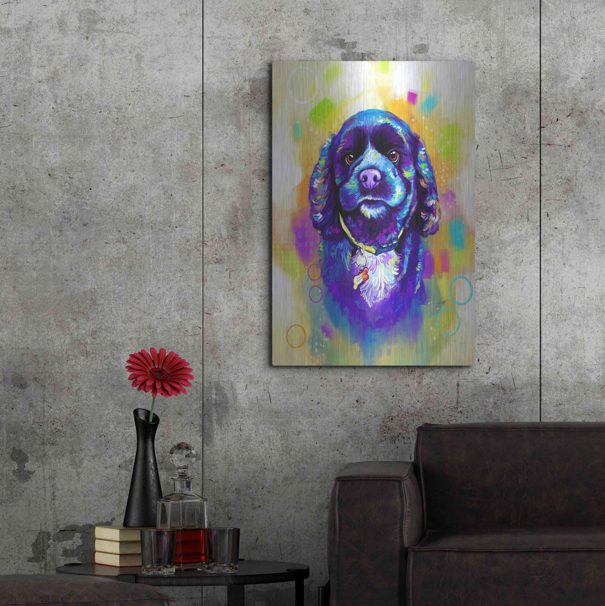 Luxe Metal Art 'Pop Art Cocker Spaniel' by Furbaby Affiliates, Metal Wall Art,24x36