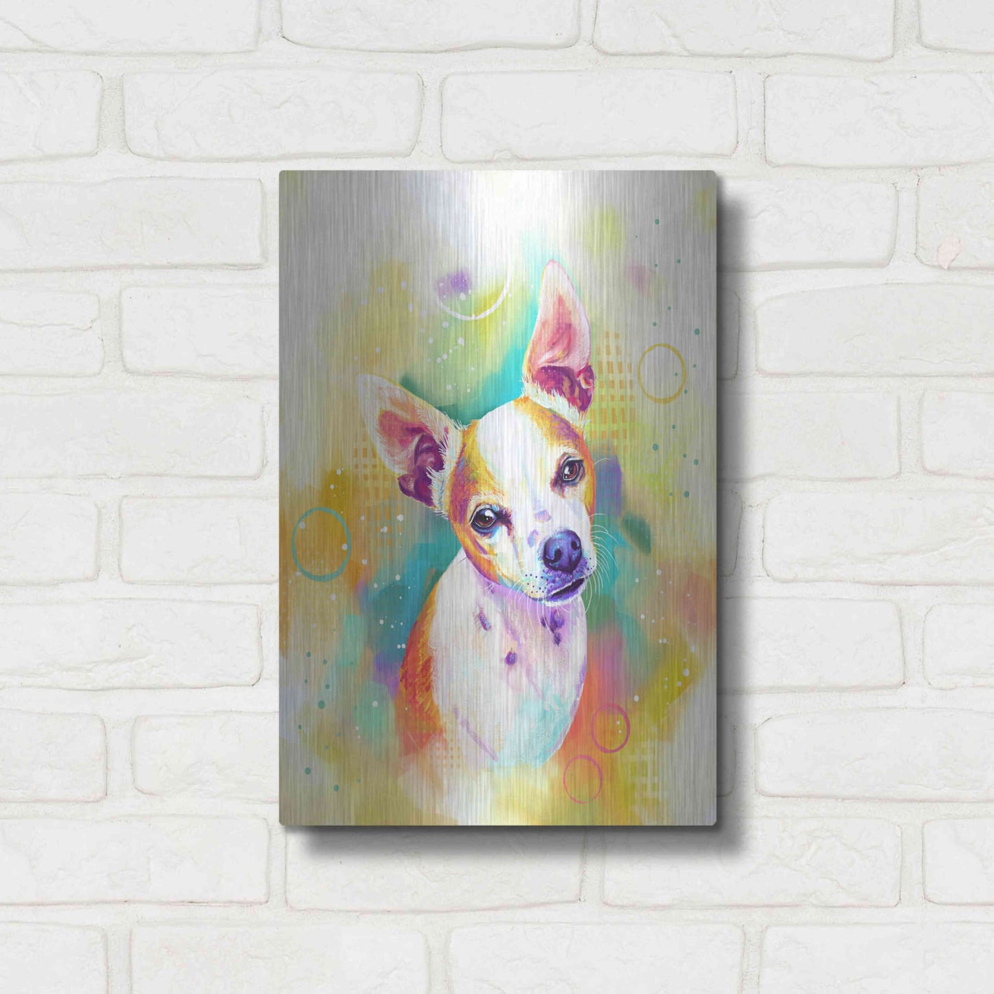 Luxe Metal Art 'Pop Art Chihuahua 3' by Furbaby Affiliates, Metal Wall Art,12x16