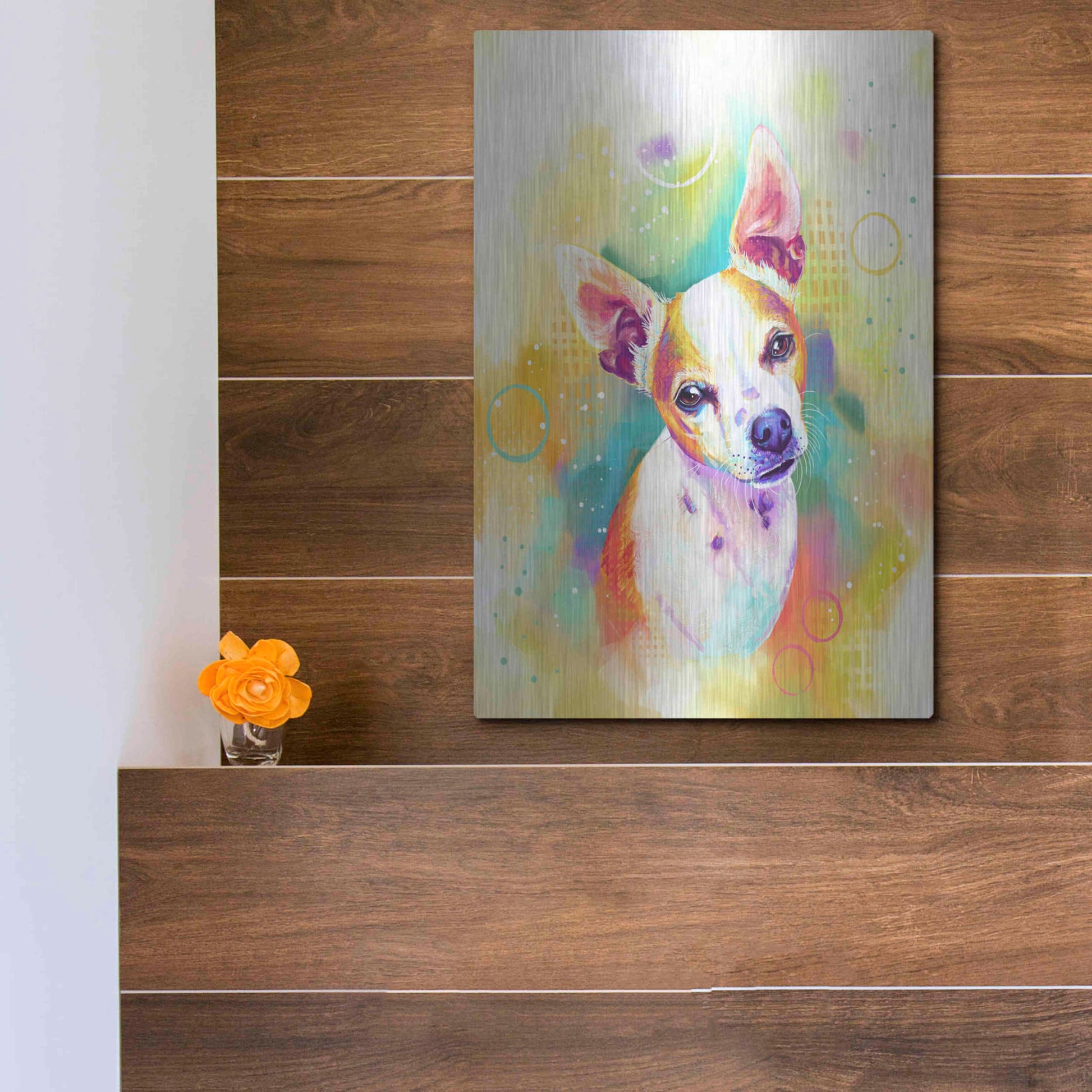 Luxe Metal Art 'Pop Art Chihuahua 3' by Furbaby Affiliates, Metal Wall Art,12x16