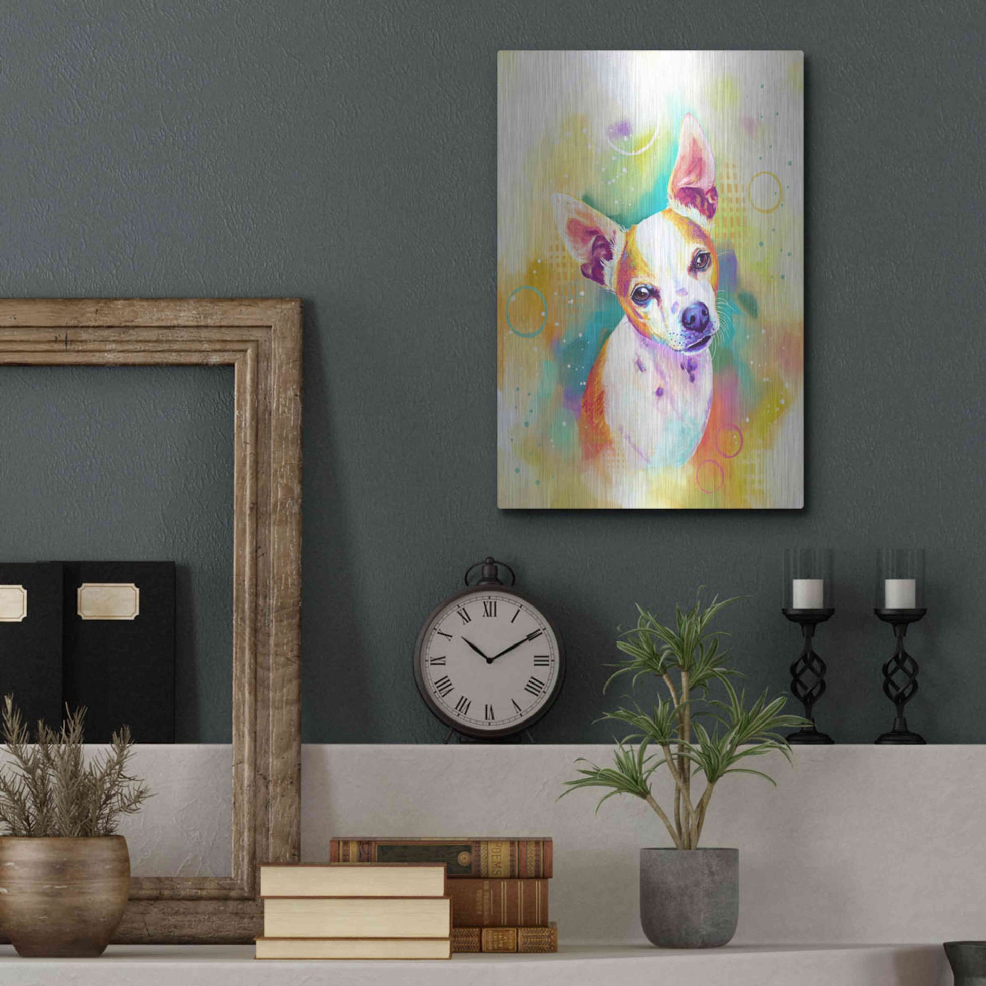 Luxe Metal Art 'Pop Art Chihuahua 3' by Furbaby Affiliates, Metal Wall Art,12x16