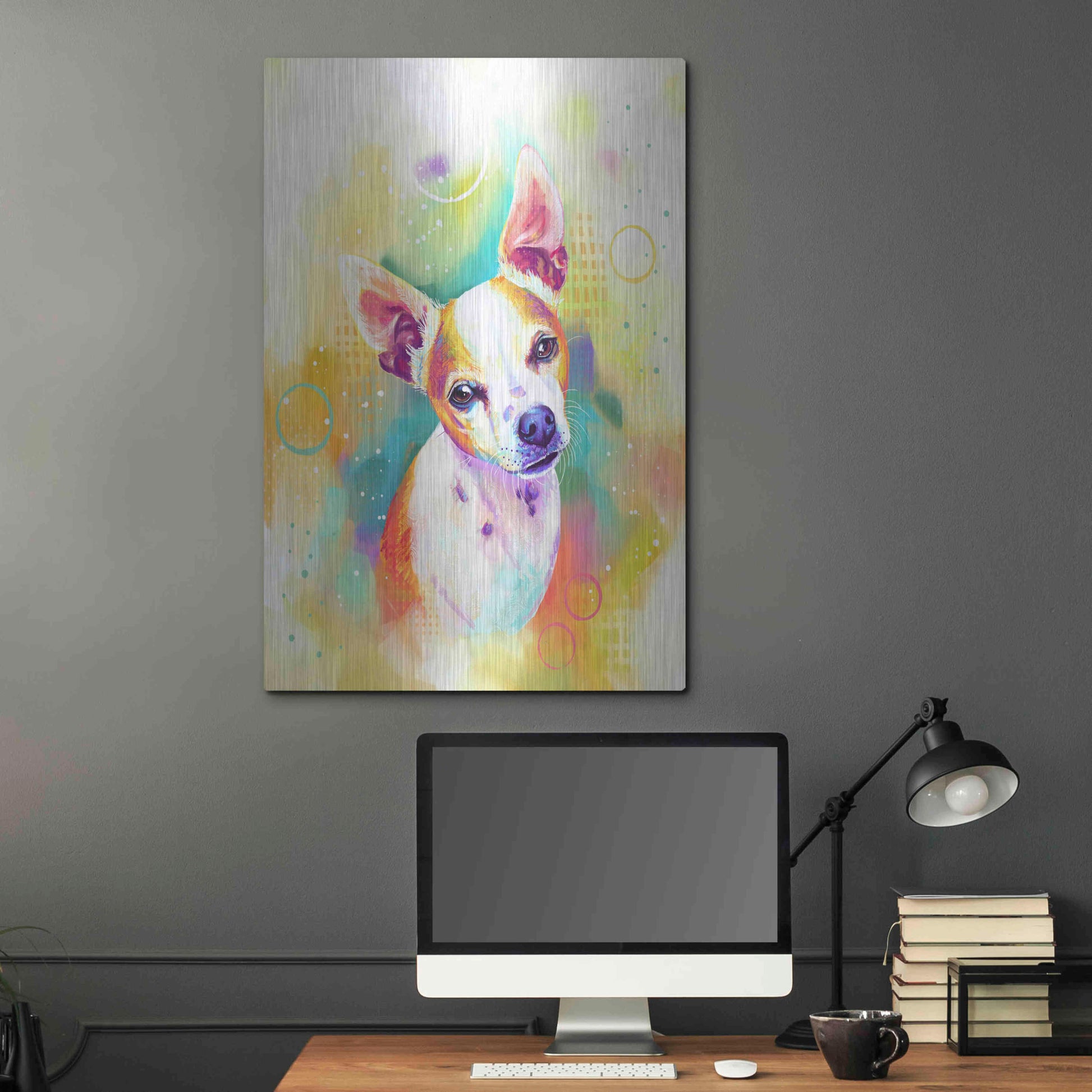 Luxe Metal Art 'Pop Art Chihuahua 3' by Furbaby Affiliates, Metal Wall Art,24x36