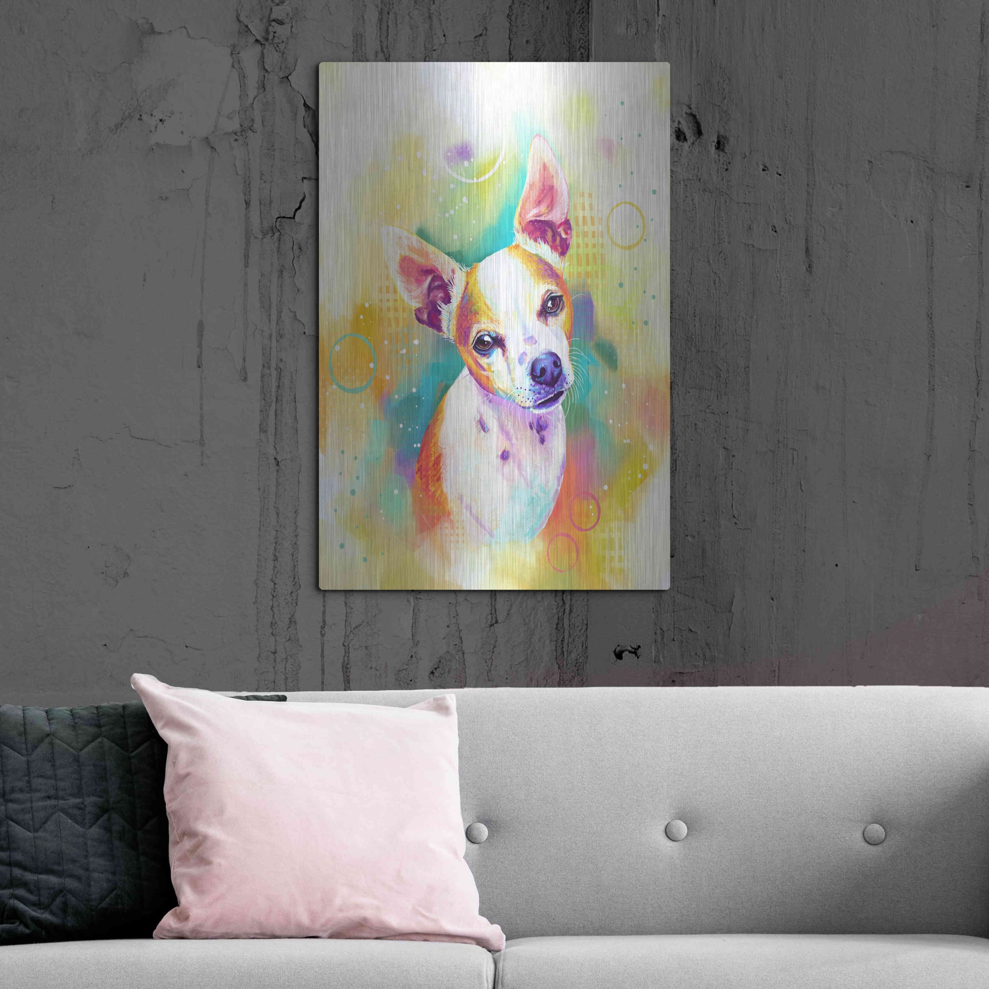 Luxe Metal Art 'Pop Art Chihuahua 3' by Furbaby Affiliates, Metal Wall Art,24x36