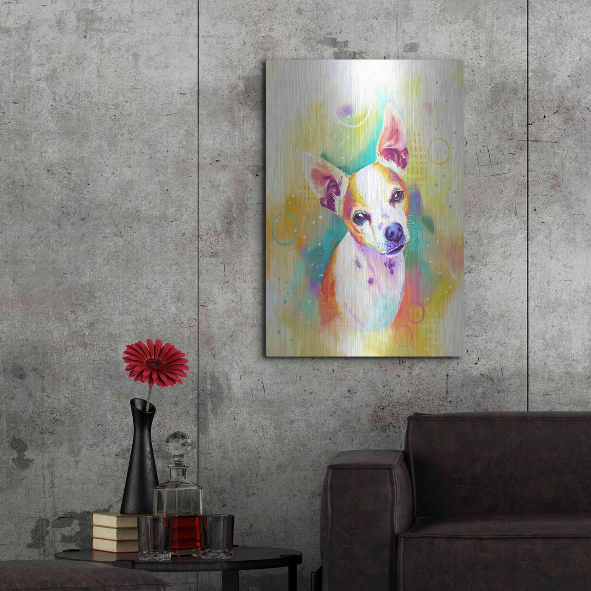 Luxe Metal Art 'Pop Art Chihuahua 3' by Furbaby Affiliates, Metal Wall Art,24x36