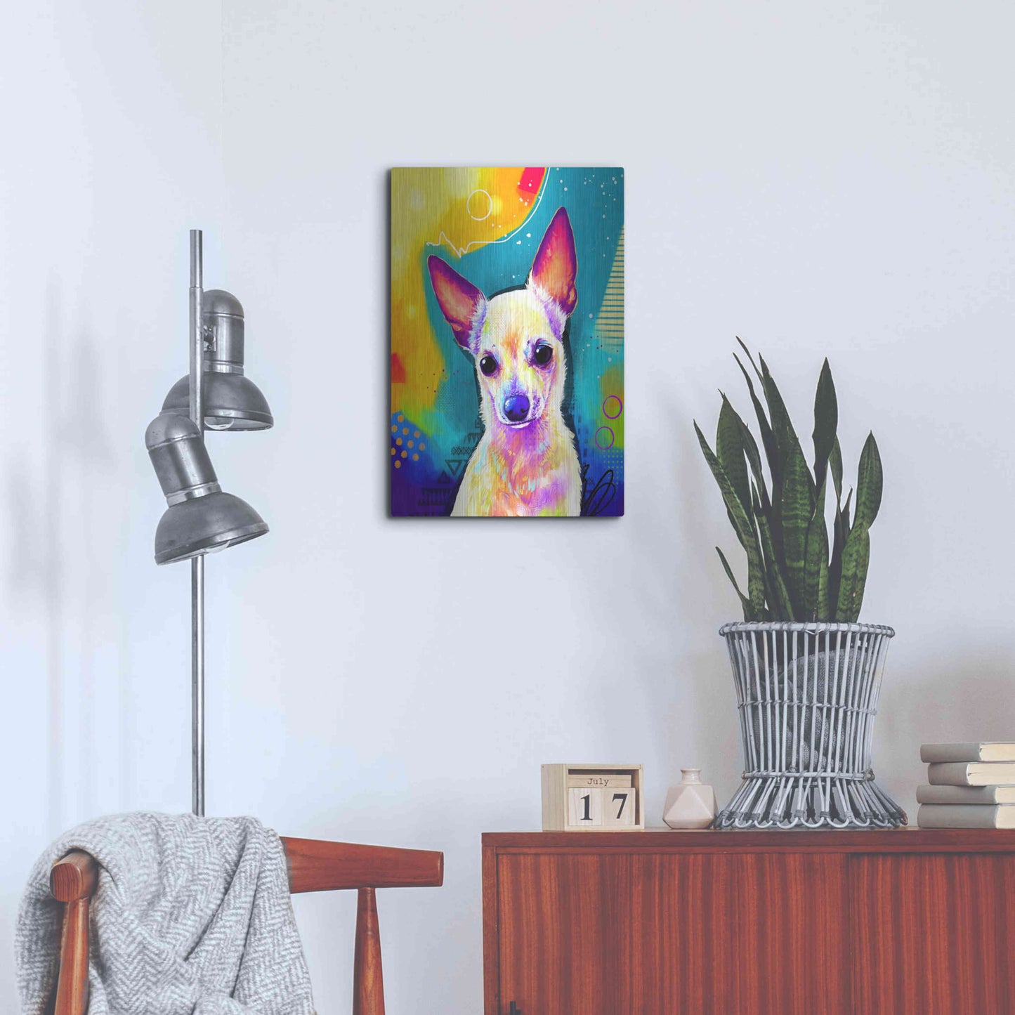 Luxe Metal Art 'Pop Art Chihuahua 2' by Furbaby Affiliates, Metal Wall Art,16x24