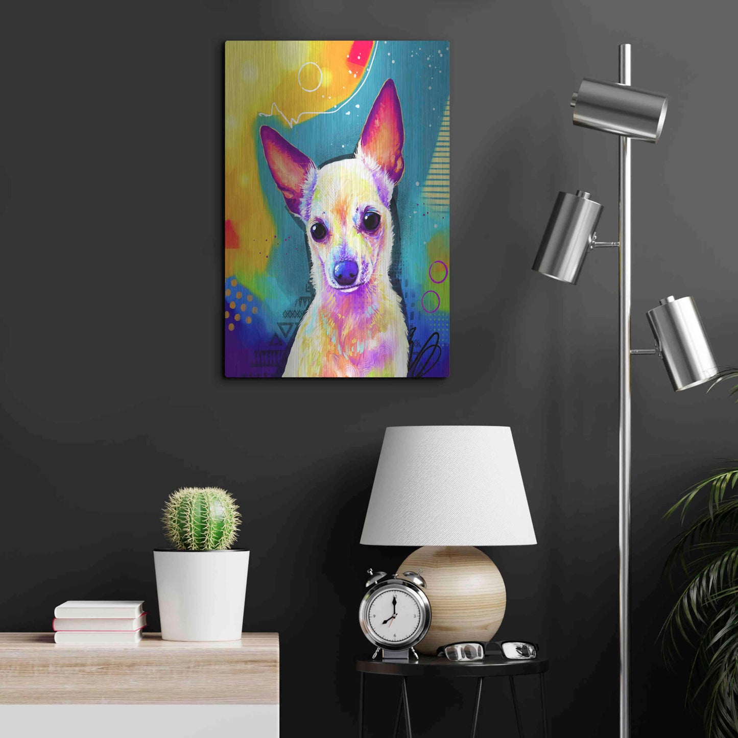 Luxe Metal Art 'Pop Art Chihuahua 2' by Furbaby Affiliates, Metal Wall Art,16x24