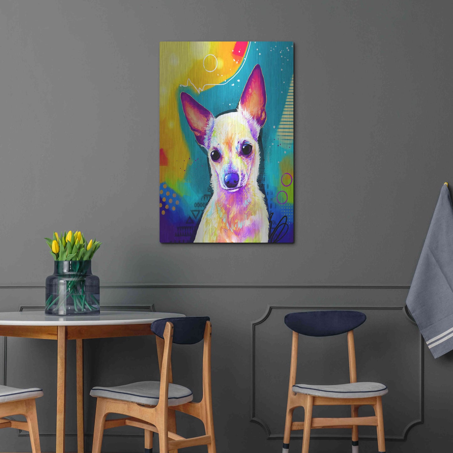 Luxe Metal Art 'Pop Art Chihuahua 2' by Furbaby Affiliates, Metal Wall Art,24x36