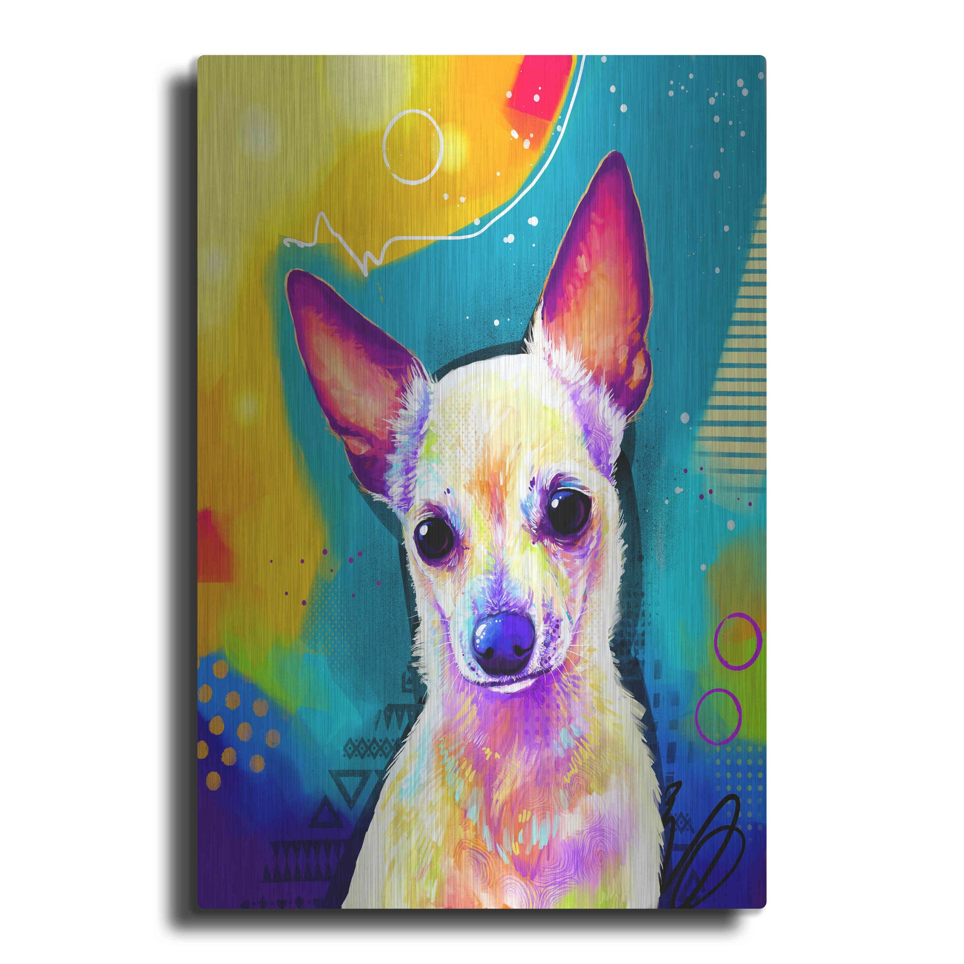 Luxe Metal Art 'Pop Art Chihuahua 2' by Furbaby Affiliates, Metal Wall Art