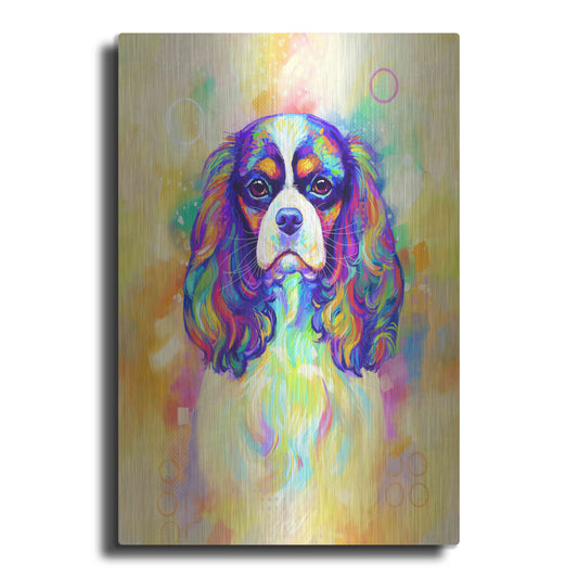 Luxe Metal Art 'Pop Art Cavalier King Charles Spaniel' by Furbaby Affiliates, Metal Wall Art