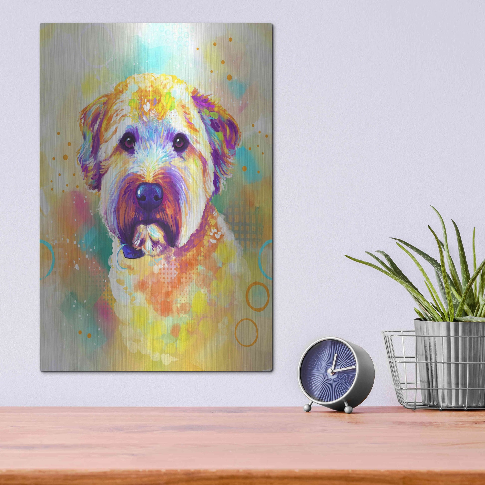 Luxe Metal Art 'Pop Art Briard' by Furbaby Affiliates, Metal Wall Art,12x16