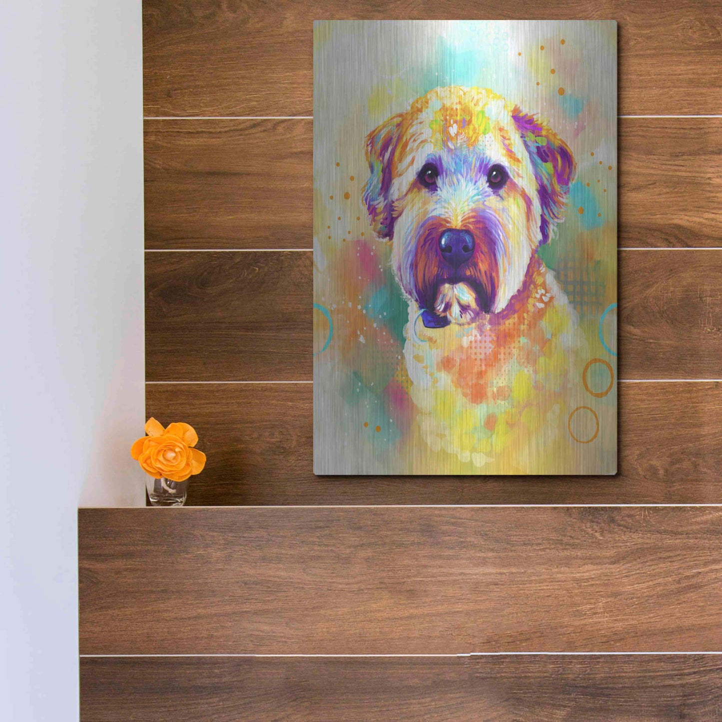 Luxe Metal Art 'Pop Art Briard' by Furbaby Affiliates, Metal Wall Art,12x16