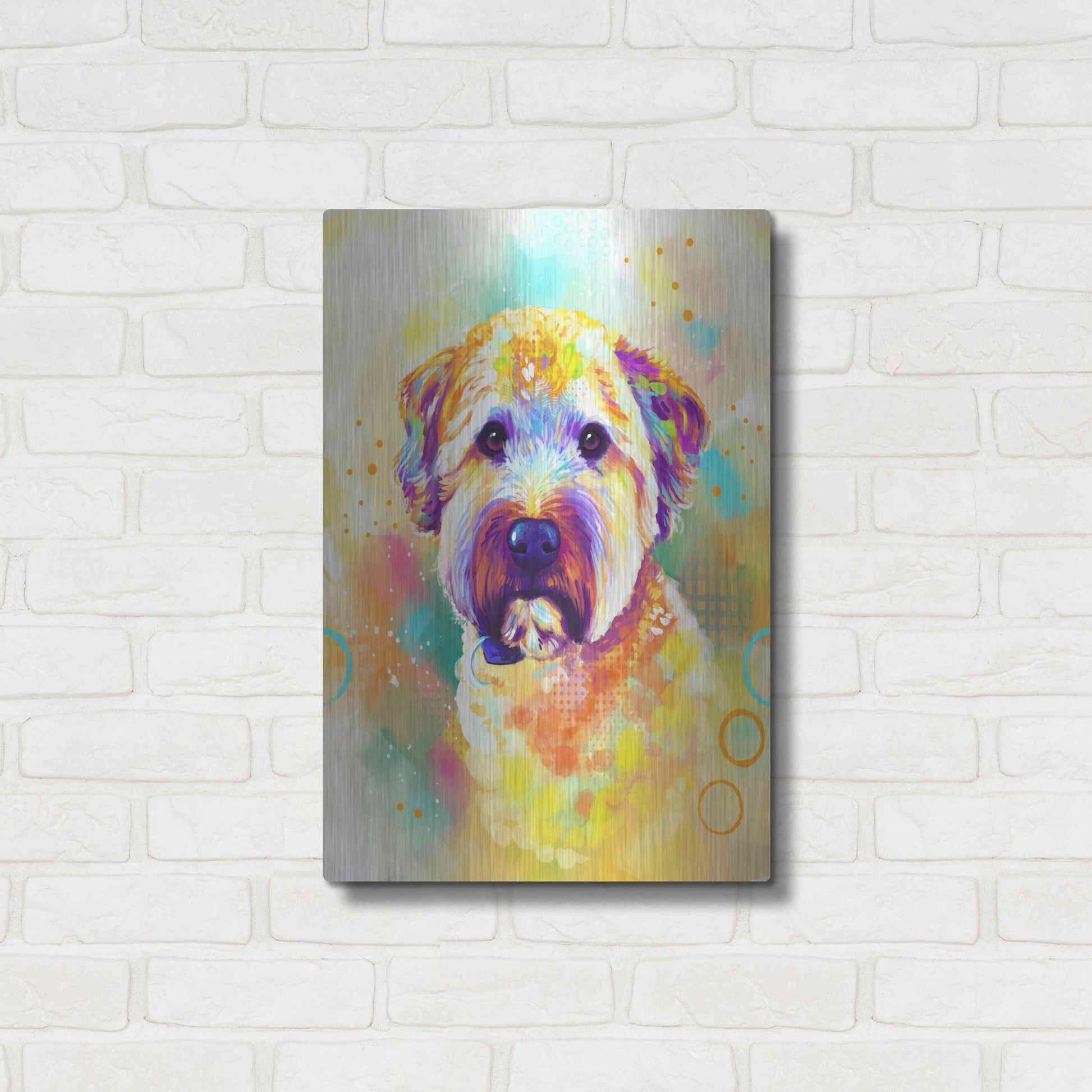 Luxe Metal Art 'Pop Art Briard' by Furbaby Affiliates, Metal Wall Art,16x24