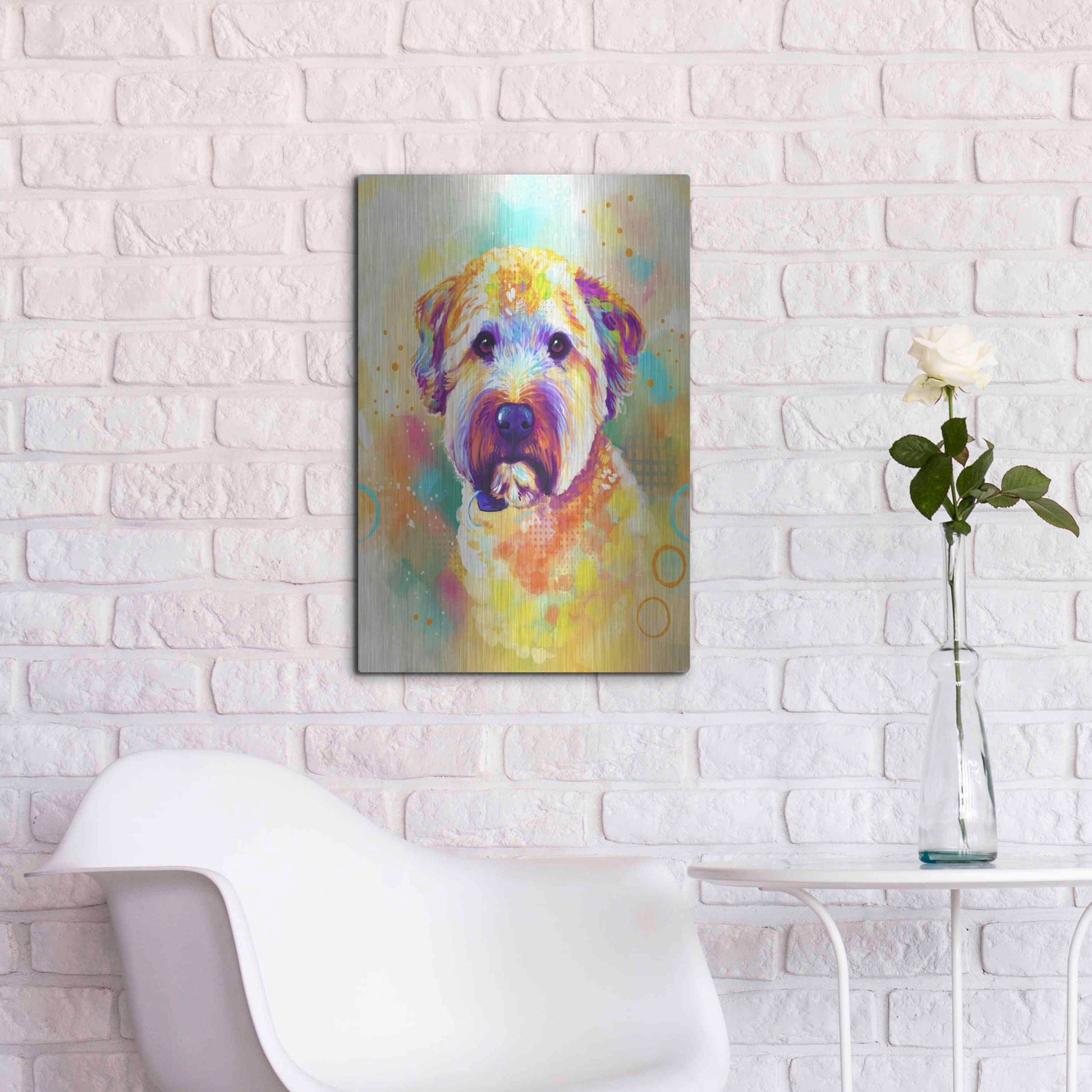 Luxe Metal Art 'Pop Art Briard' by Furbaby Affiliates, Metal Wall Art,16x24