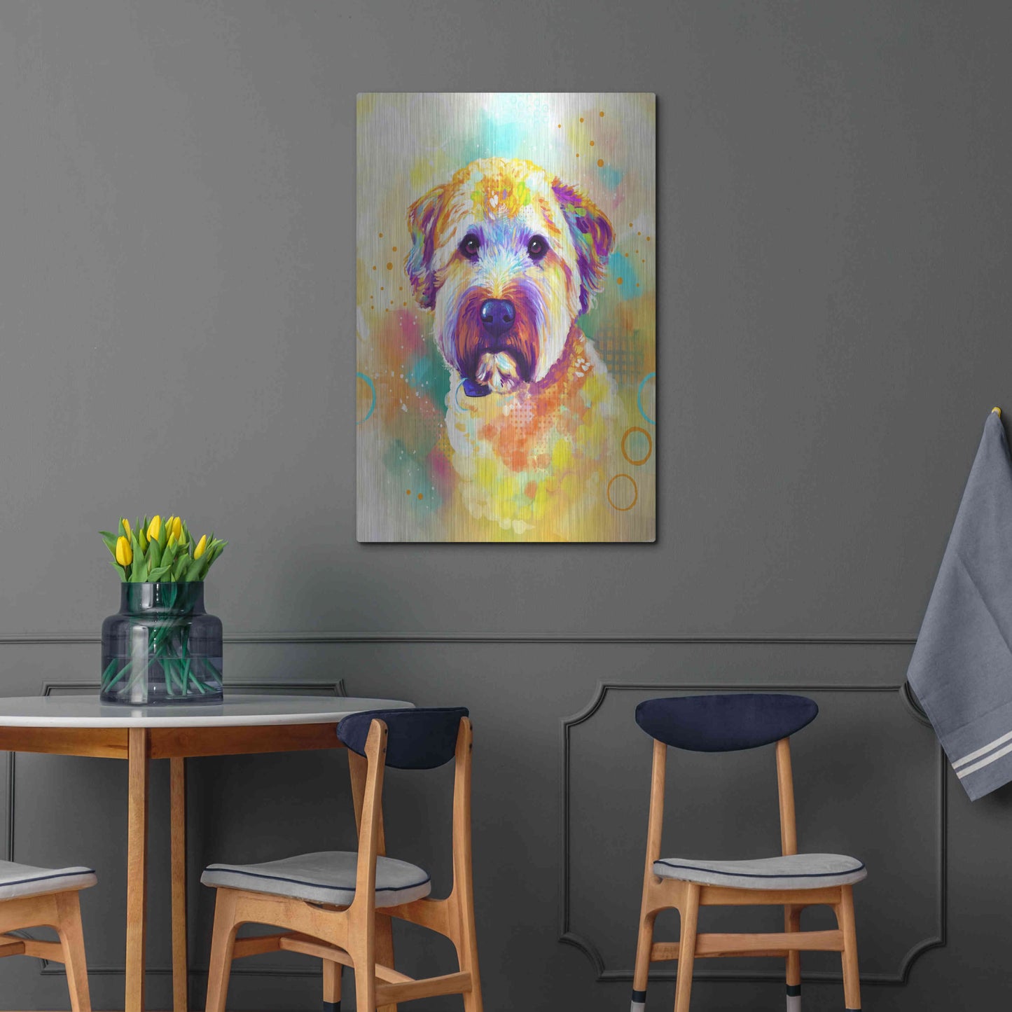 Luxe Metal Art 'Pop Art Briard' by Furbaby Affiliates, Metal Wall Art,24x36