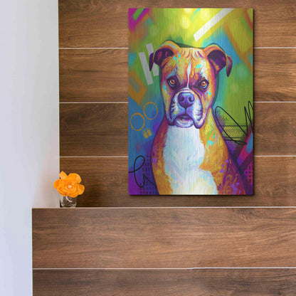 Luxe Metal Art 'Pop Art Boxer' by Furbaby Affiliates, Metal Wall Art,12x16