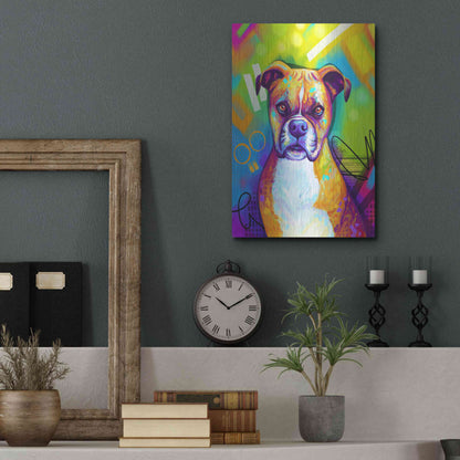 Luxe Metal Art 'Pop Art Boxer' by Furbaby Affiliates, Metal Wall Art,12x16