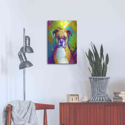 Luxe Metal Art 'Pop Art Boxer' by Furbaby Affiliates, Metal Wall Art,16x24