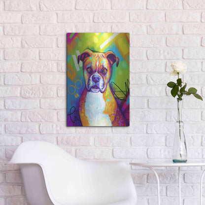 Luxe Metal Art 'Pop Art Boxer' by Furbaby Affiliates, Metal Wall Art,16x24